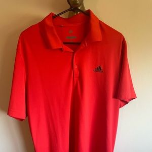 Adidas red golf polo